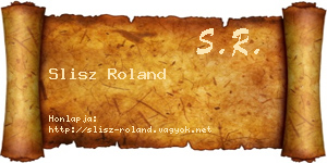 Slisz Roland névjegykártya